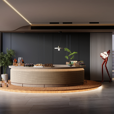 现代水吧台su模型