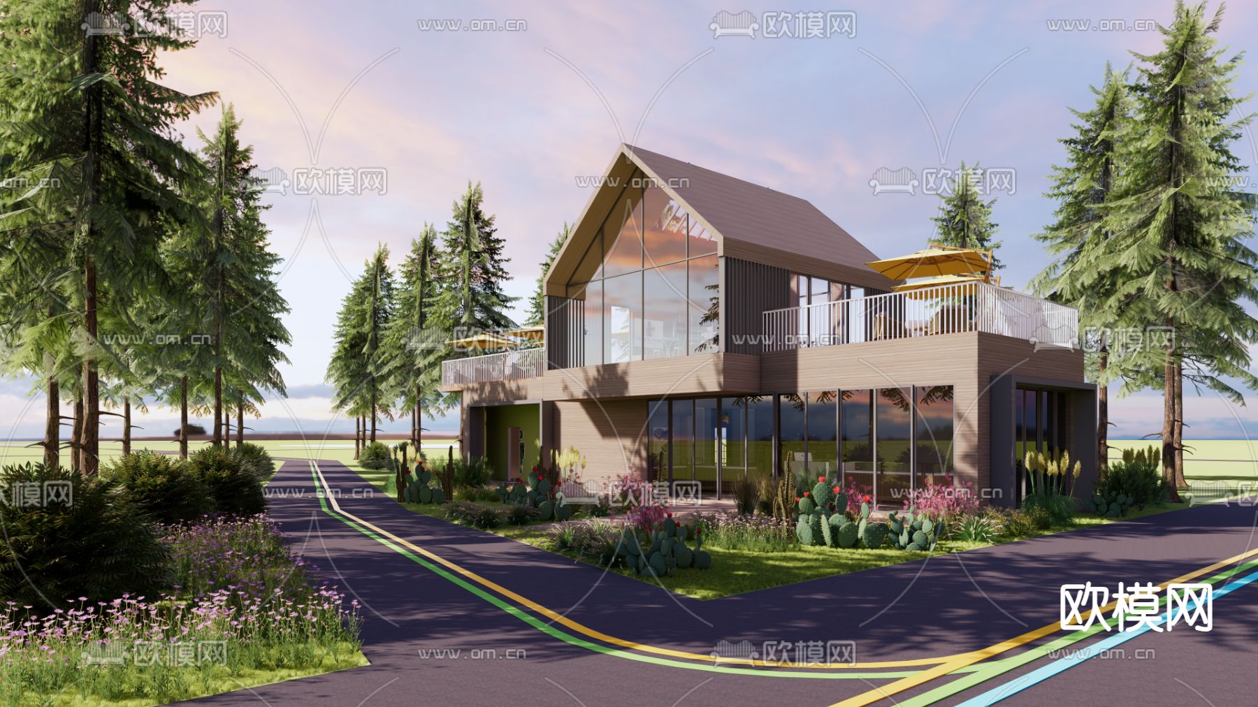 景观驿站 咖啡馆建筑su模型