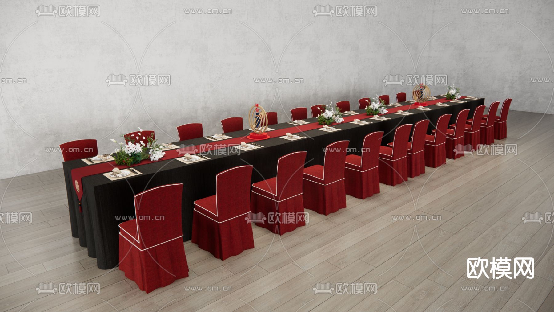 餐桌椅 宴会桌椅su模型