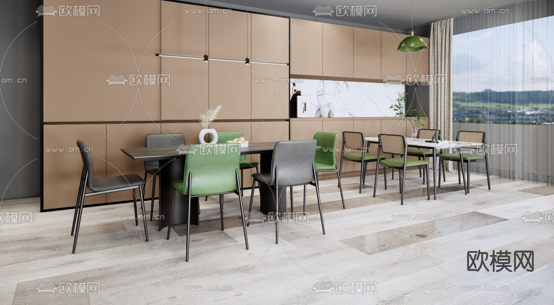 现代餐桌椅su模型