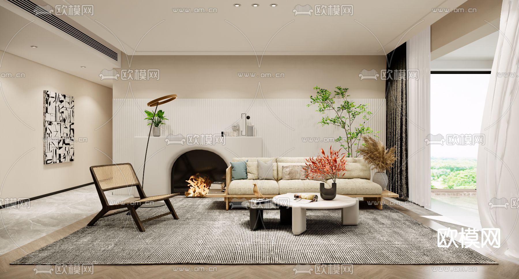 现代客厅su模型