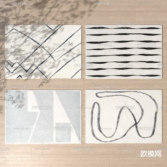 现代地毯3d模型下载