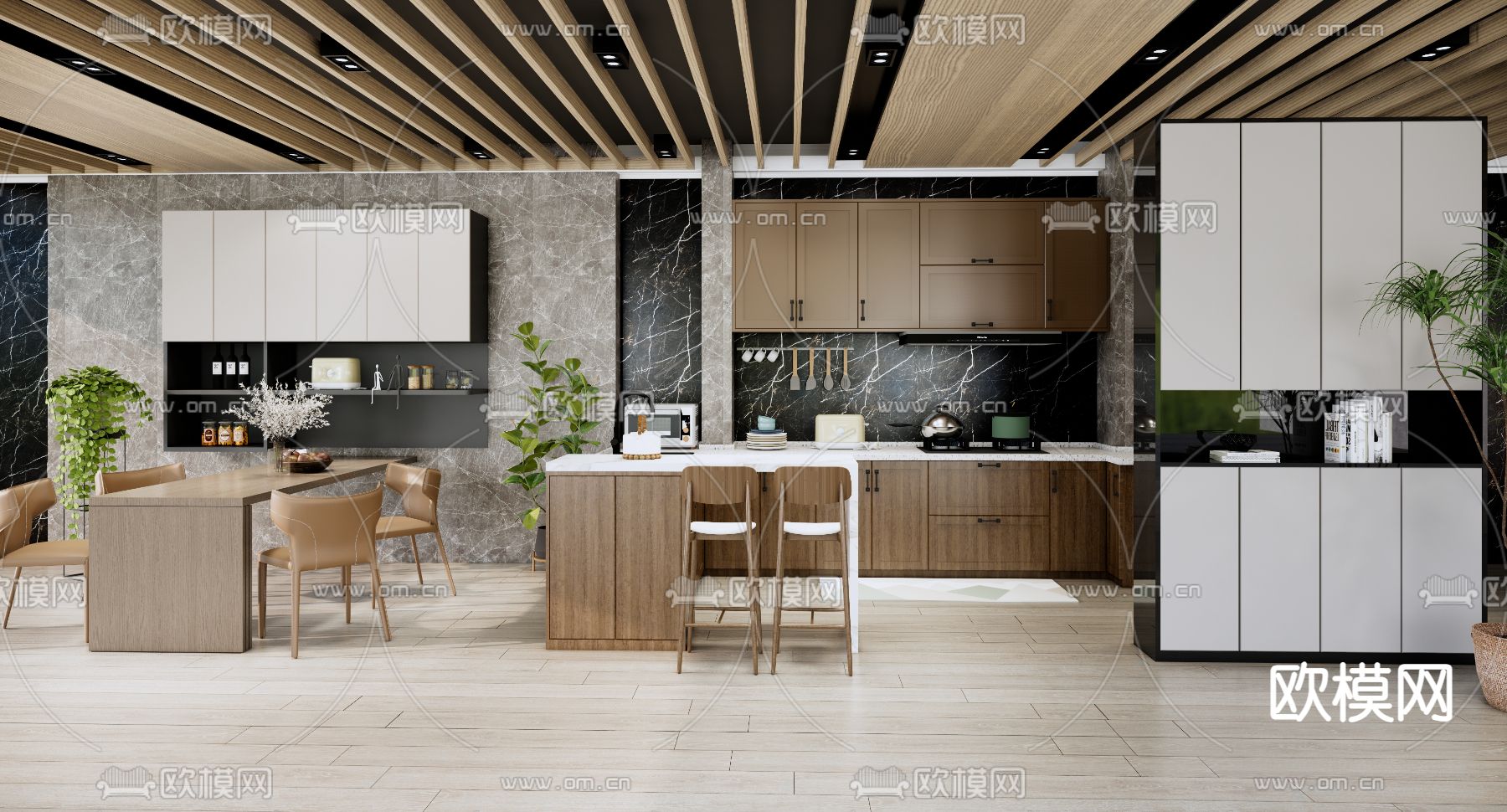 开放式厨房su模型