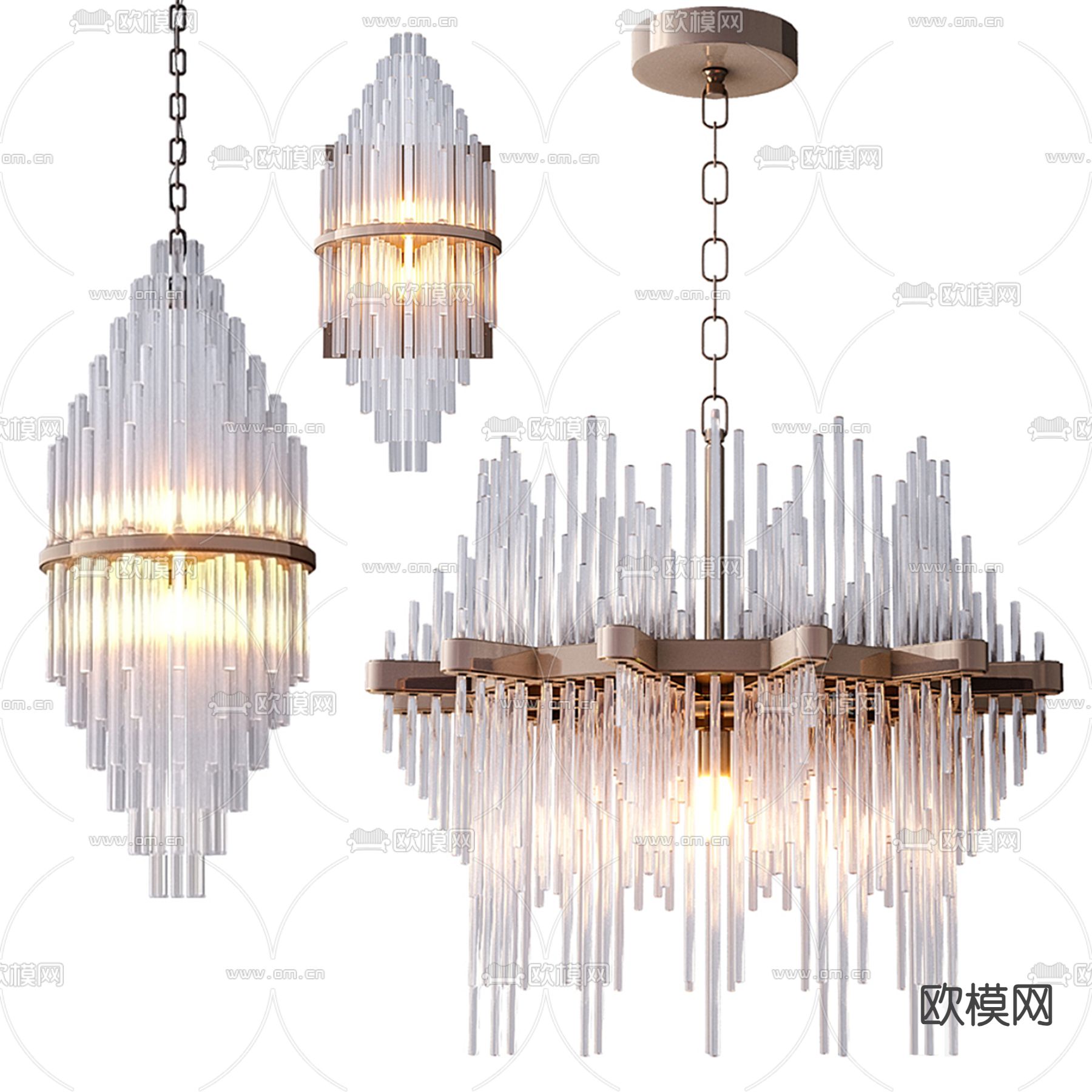 水晶壁灯 大堂吊灯3d模型下载