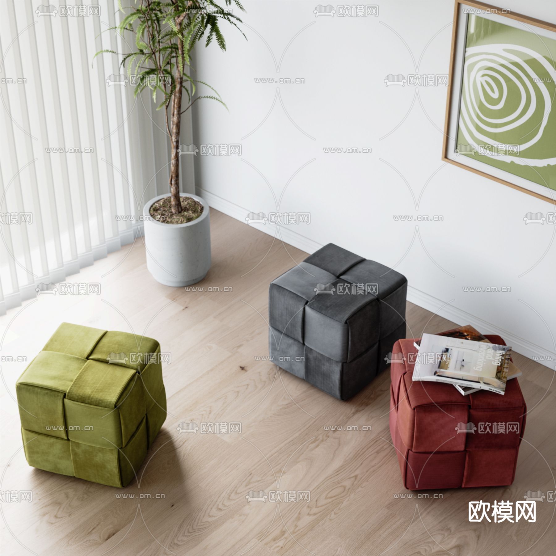 沙发凳 凳子3d模型下载（渲染图4）