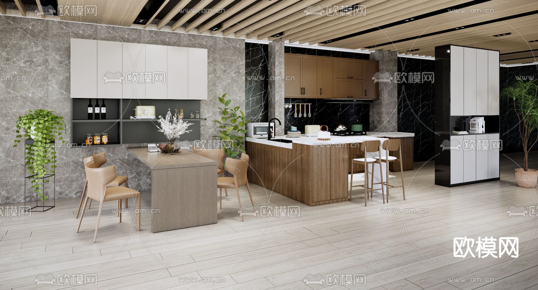 开放式厨房su模型