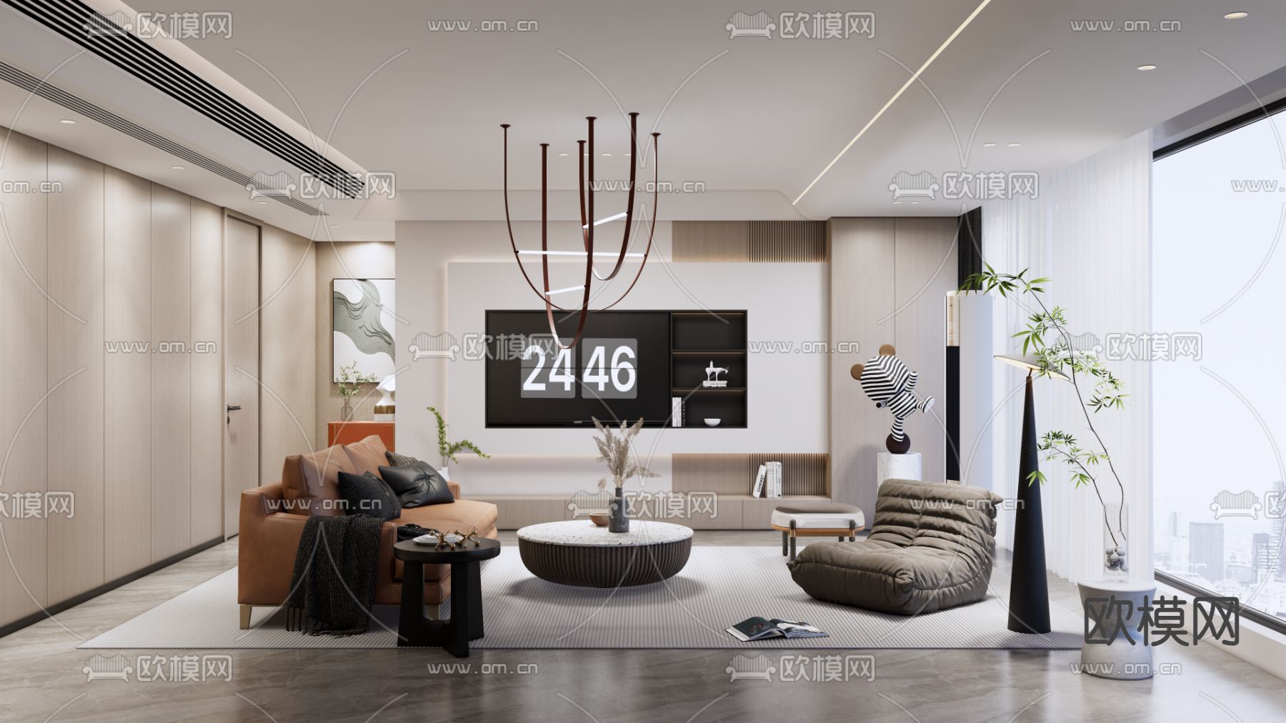 现代客厅su模型