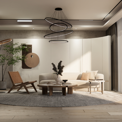 侘寂客厅su模型