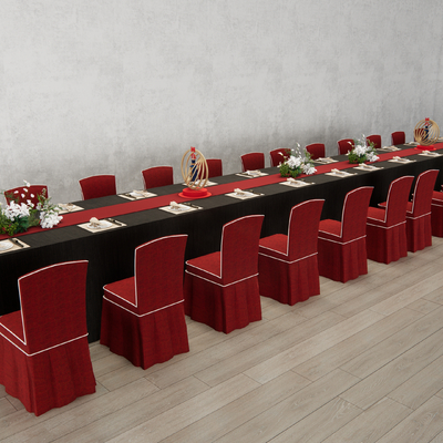 餐桌椅 宴会桌椅su模型