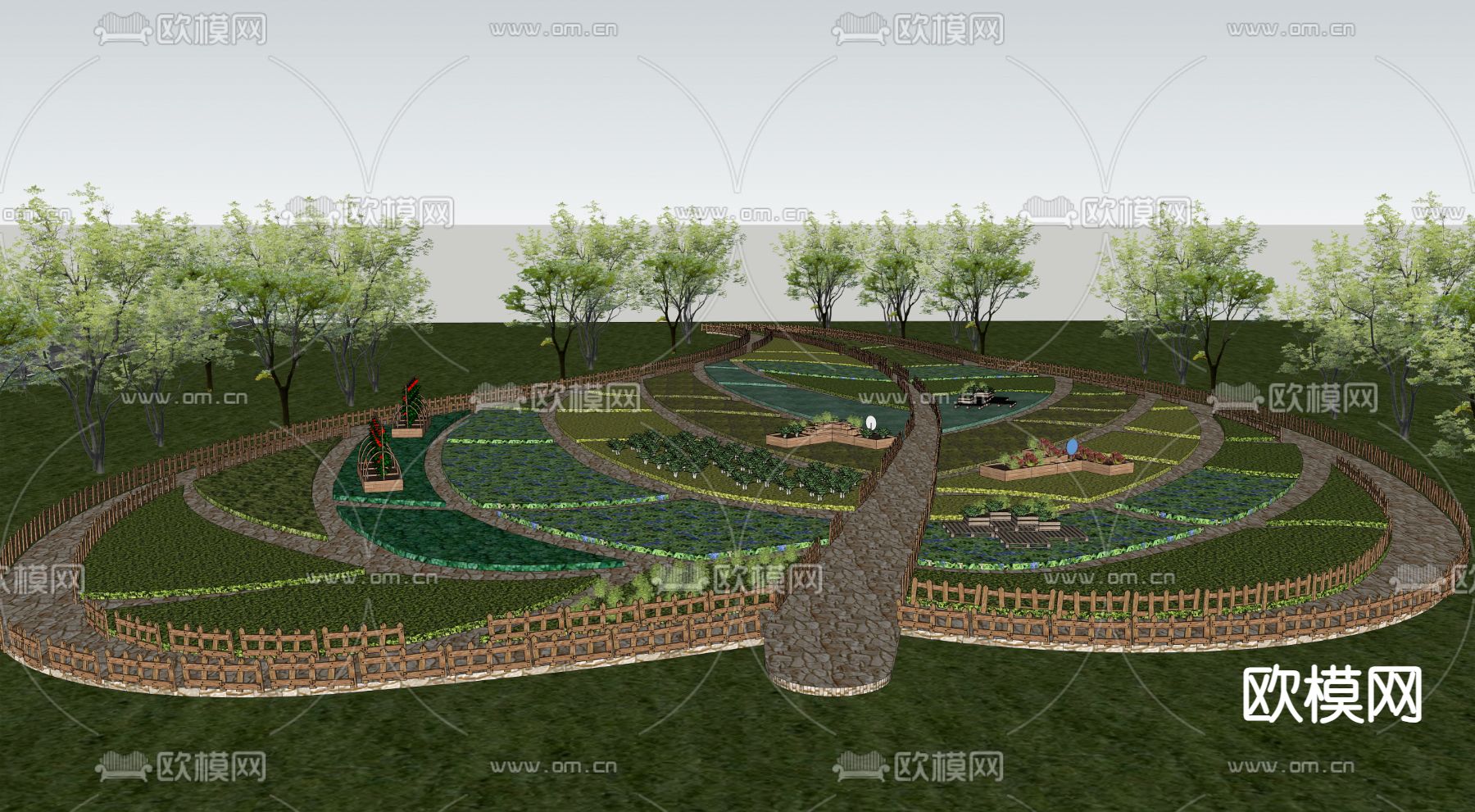 乡村庭院 创意菜园su模型