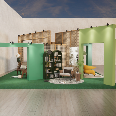 现代家具展厅 展示区su模型