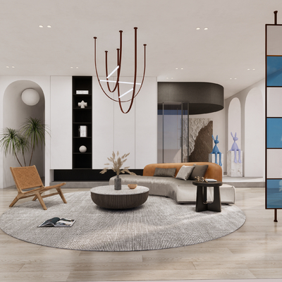 现代客厅su模型