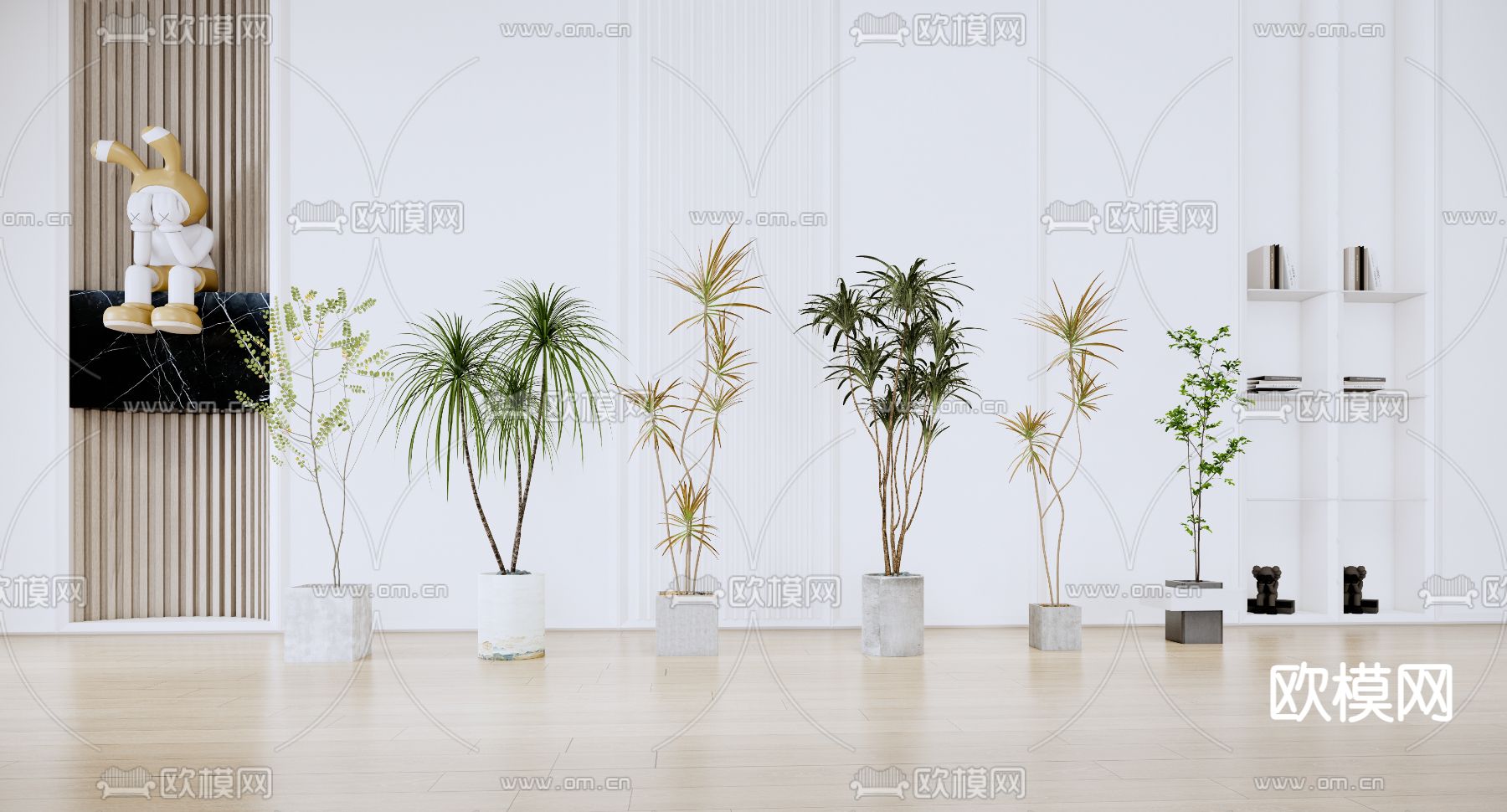 现代盆栽 盆景su模型