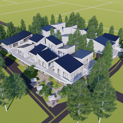 乡村民宿建筑su模型