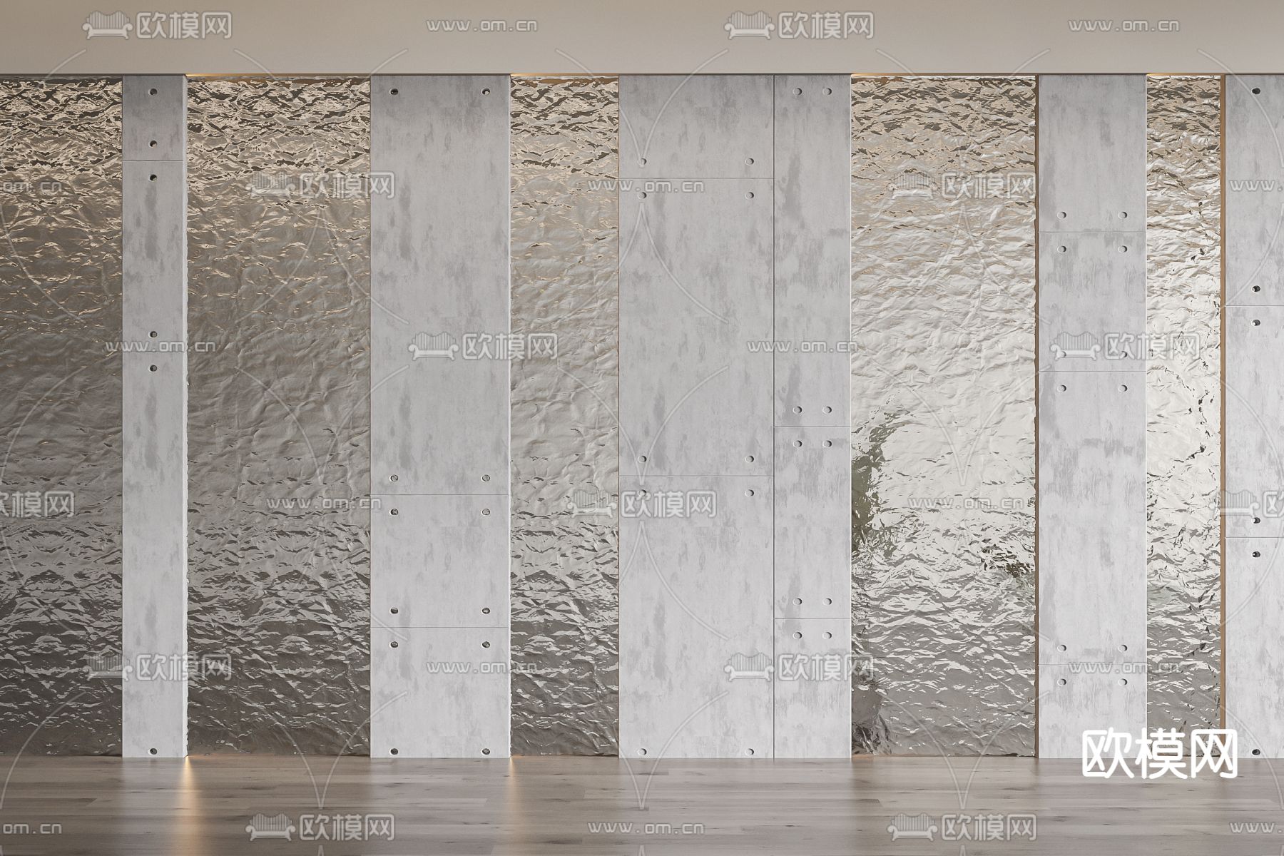 玻璃砖屏风 办公室隔墙3d模型下载