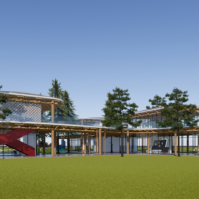 展览馆建筑 文化展示中心su模型