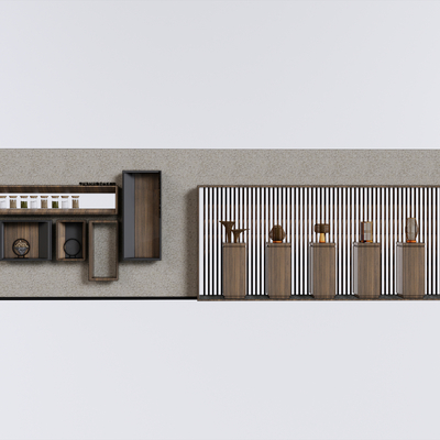 文化展示墙su模型