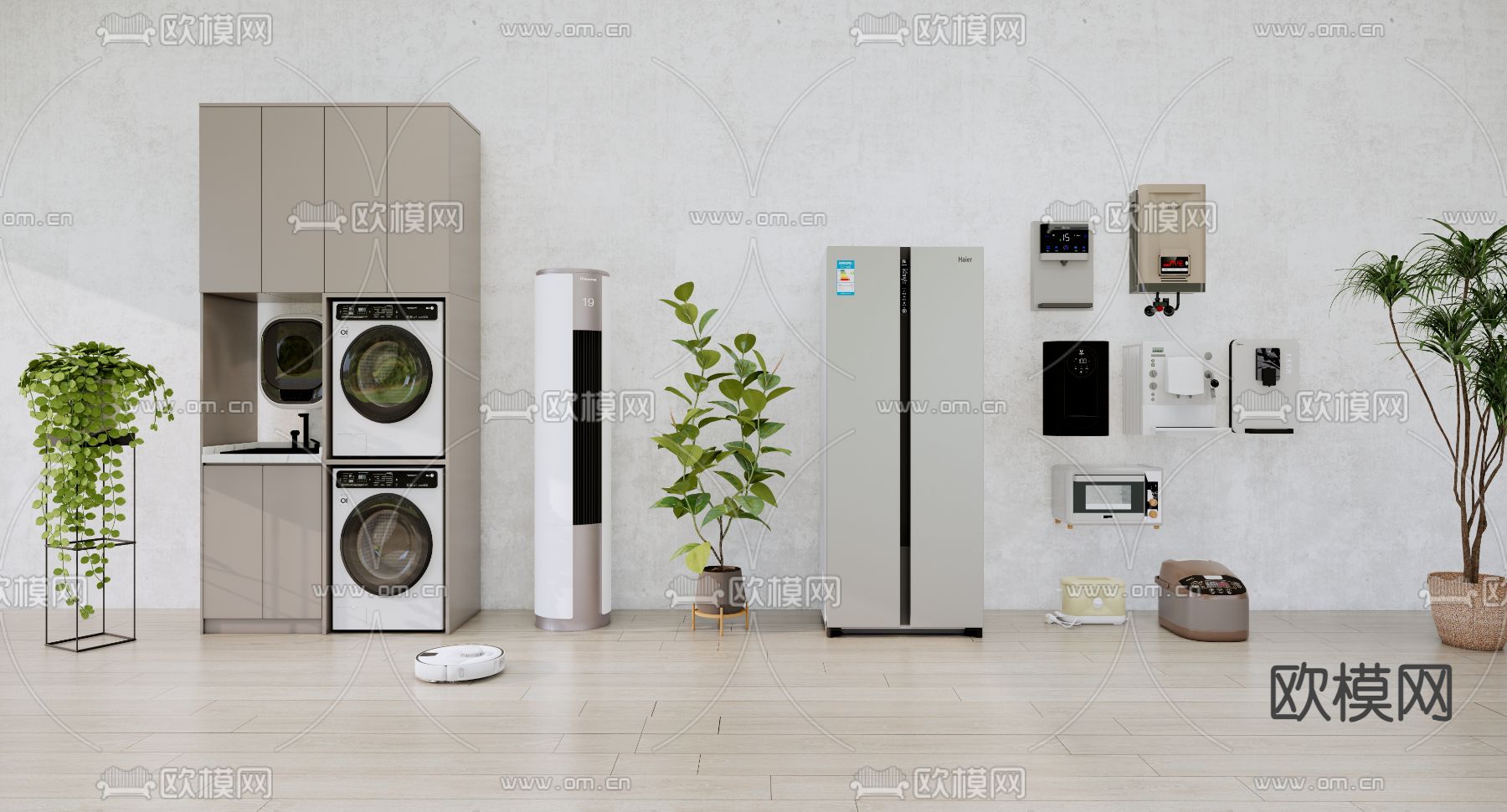 洗衣机 空调 冰箱su模型