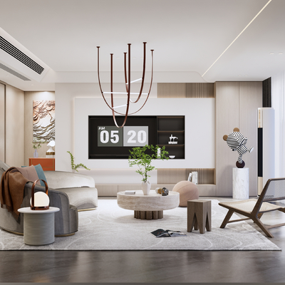 现代客厅su模型