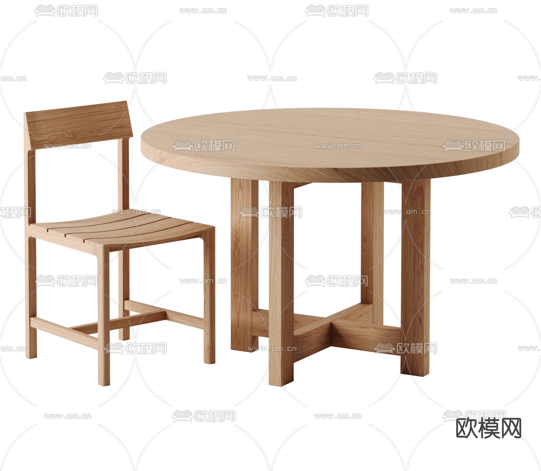 休闲桌椅 洽谈桌椅3d模型下载（渲染图1）