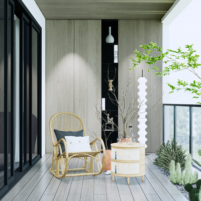 现代家居阳台 休闲阳台su模型