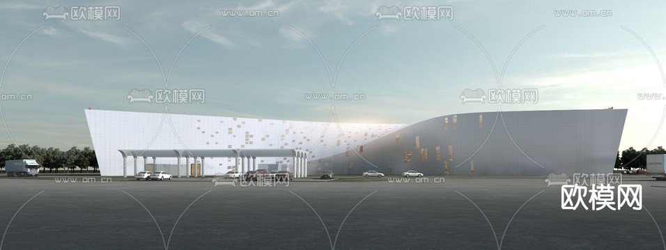 客运站外观3d模型下载