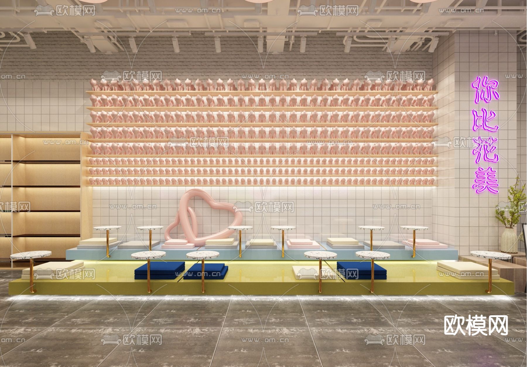 宠物咖啡厅 香猪体验馆3d模型下载（渲染图1）