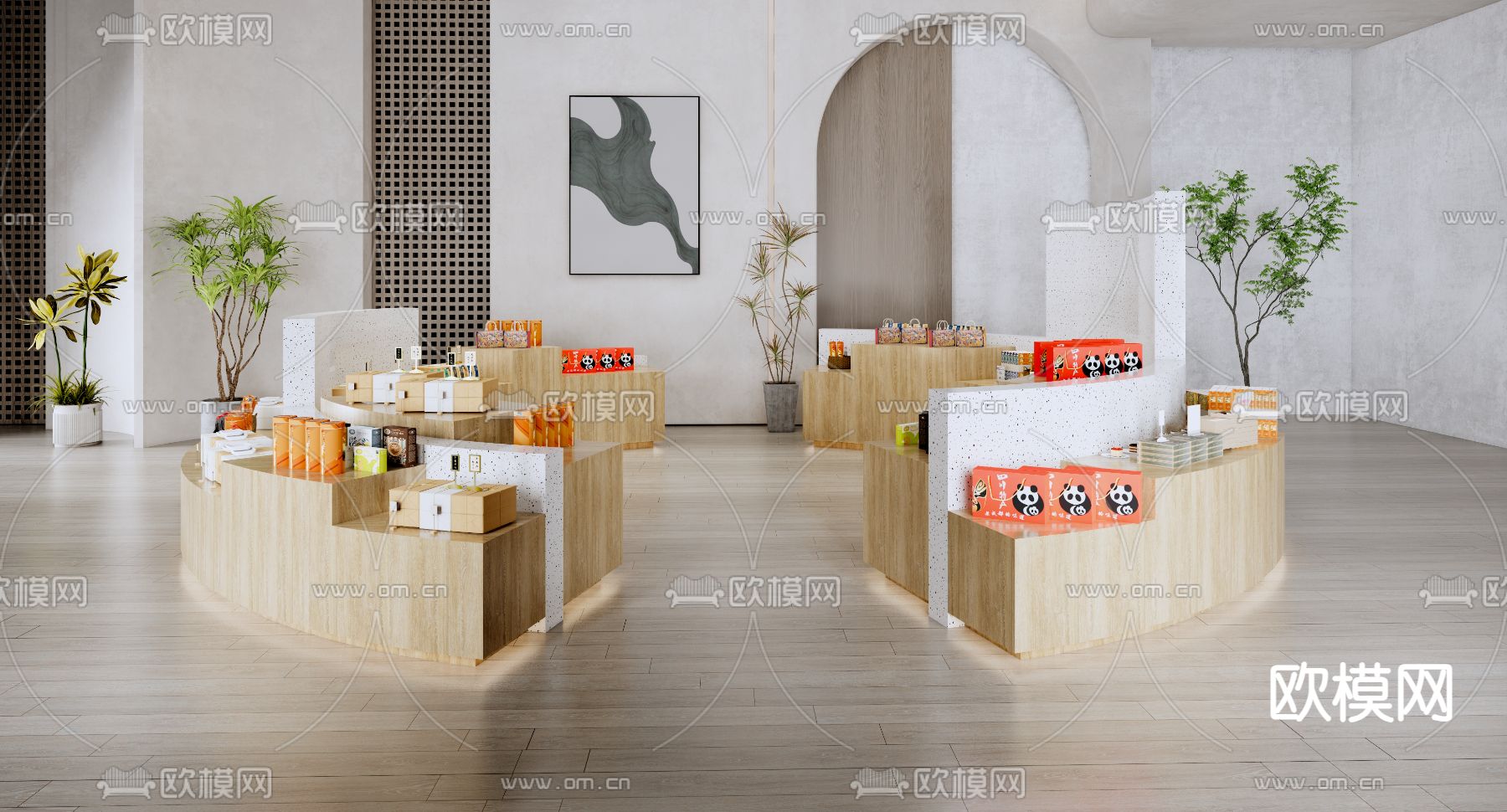 现代文创展台su模型