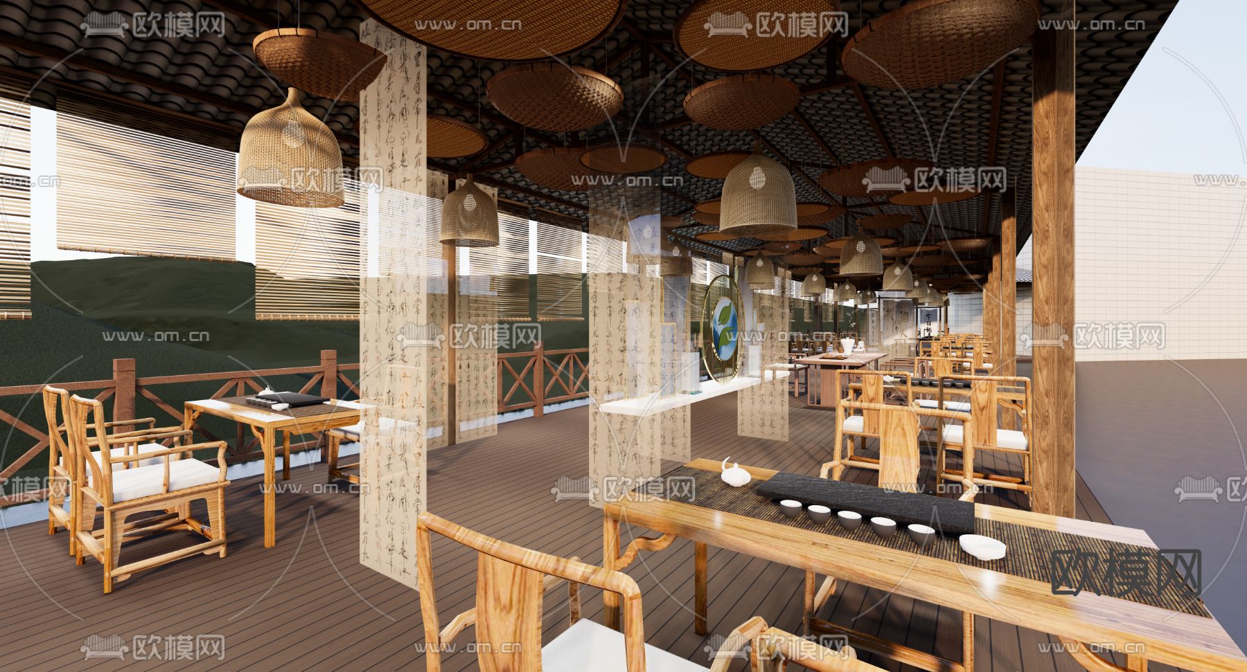 新中式烟酒店su模型