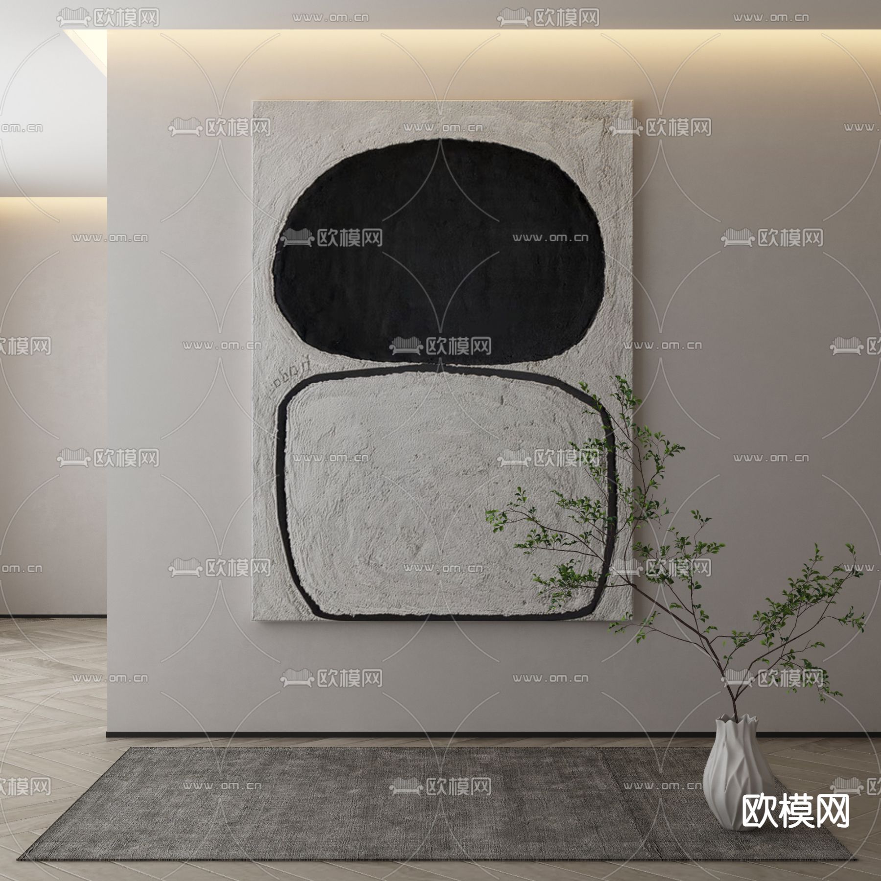 肌理画 装饰画3d模型下载