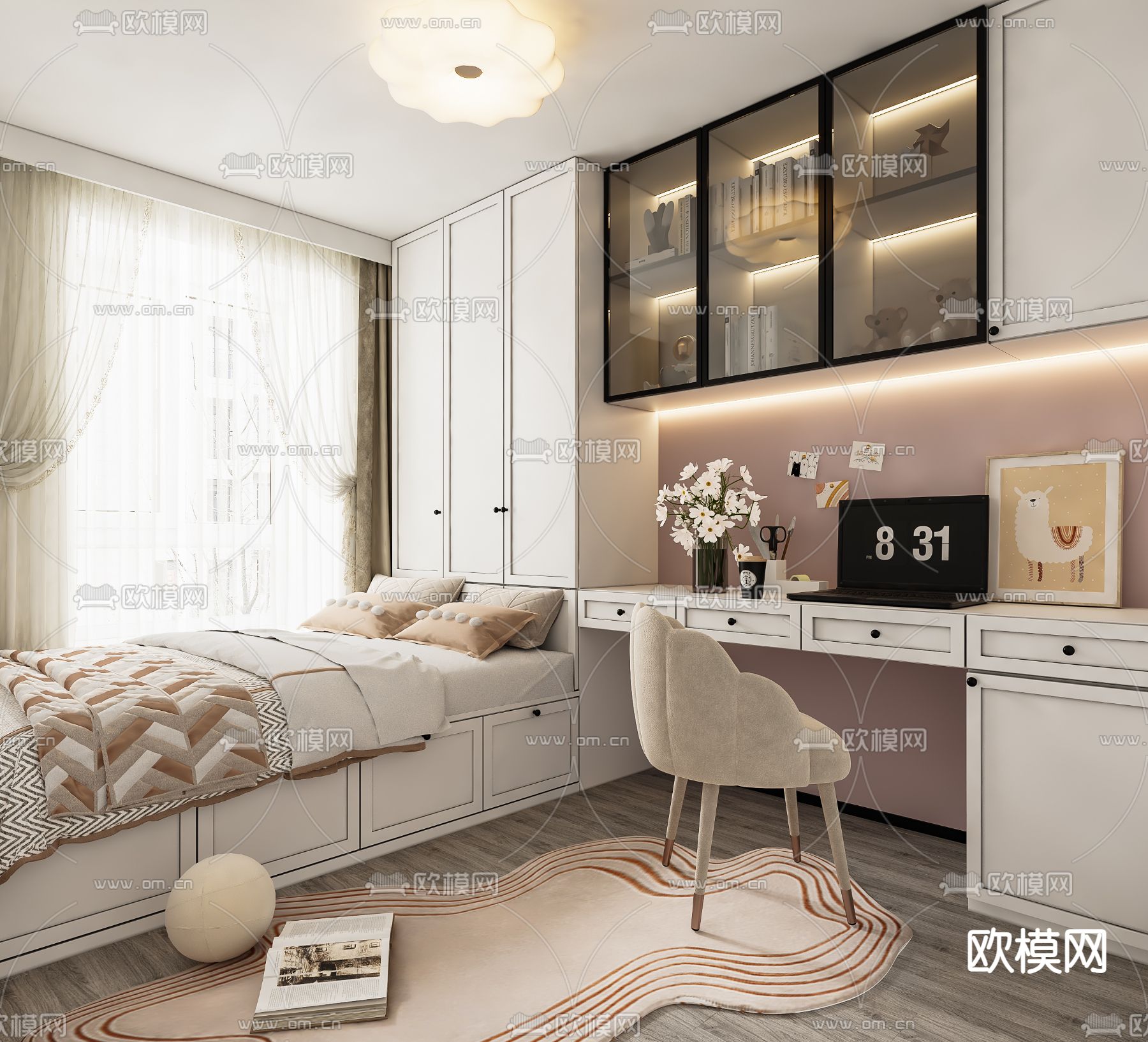 榻榻米卧室3d模型下载