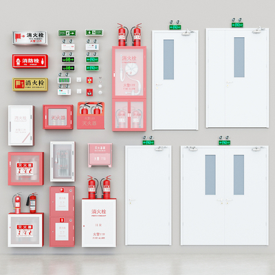  消防门 消火栓 消防栓su模型 