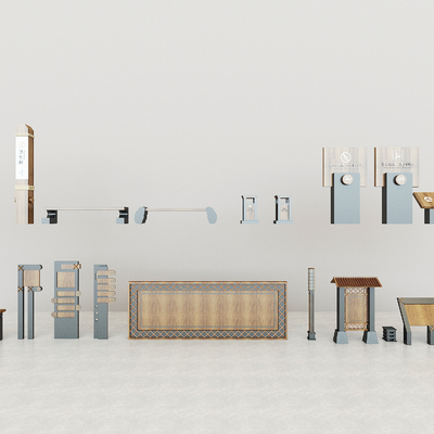  导向指示牌 导视牌 标识牌su模型 