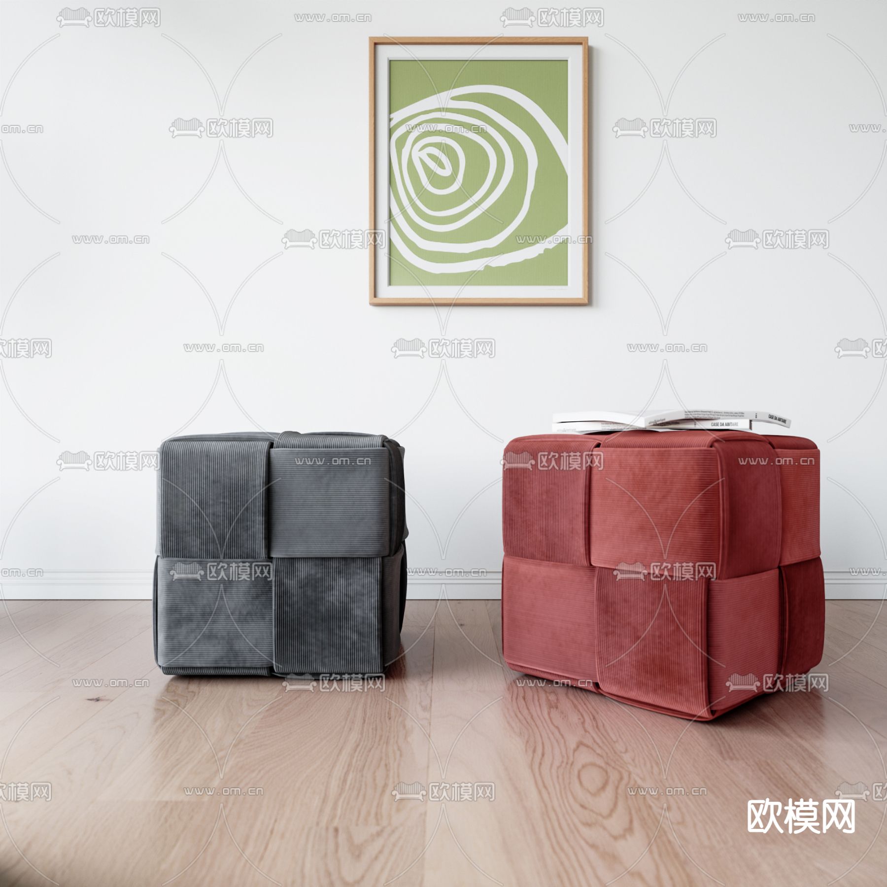 沙发凳 凳子3d模型下载（渲染图1）