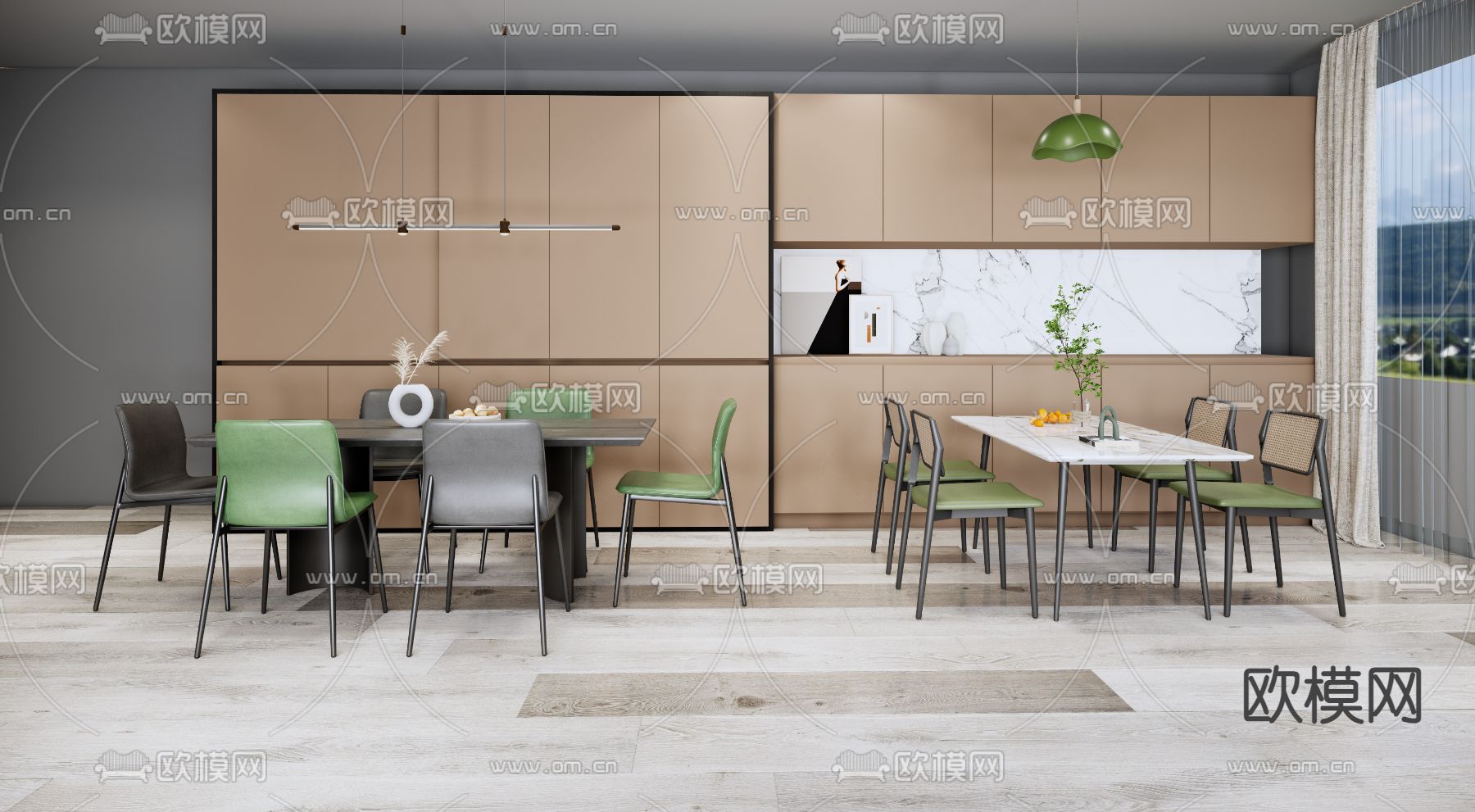 现代餐桌椅su模型