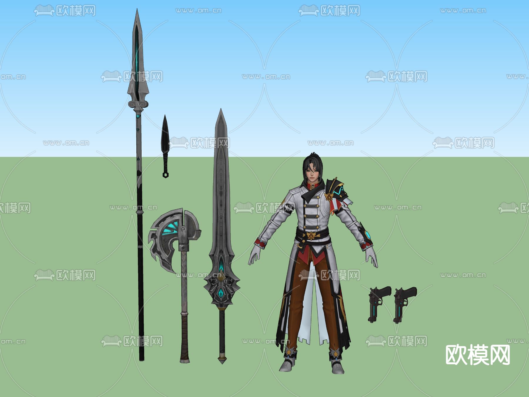 游戏少年su模型下载（渲染图2）