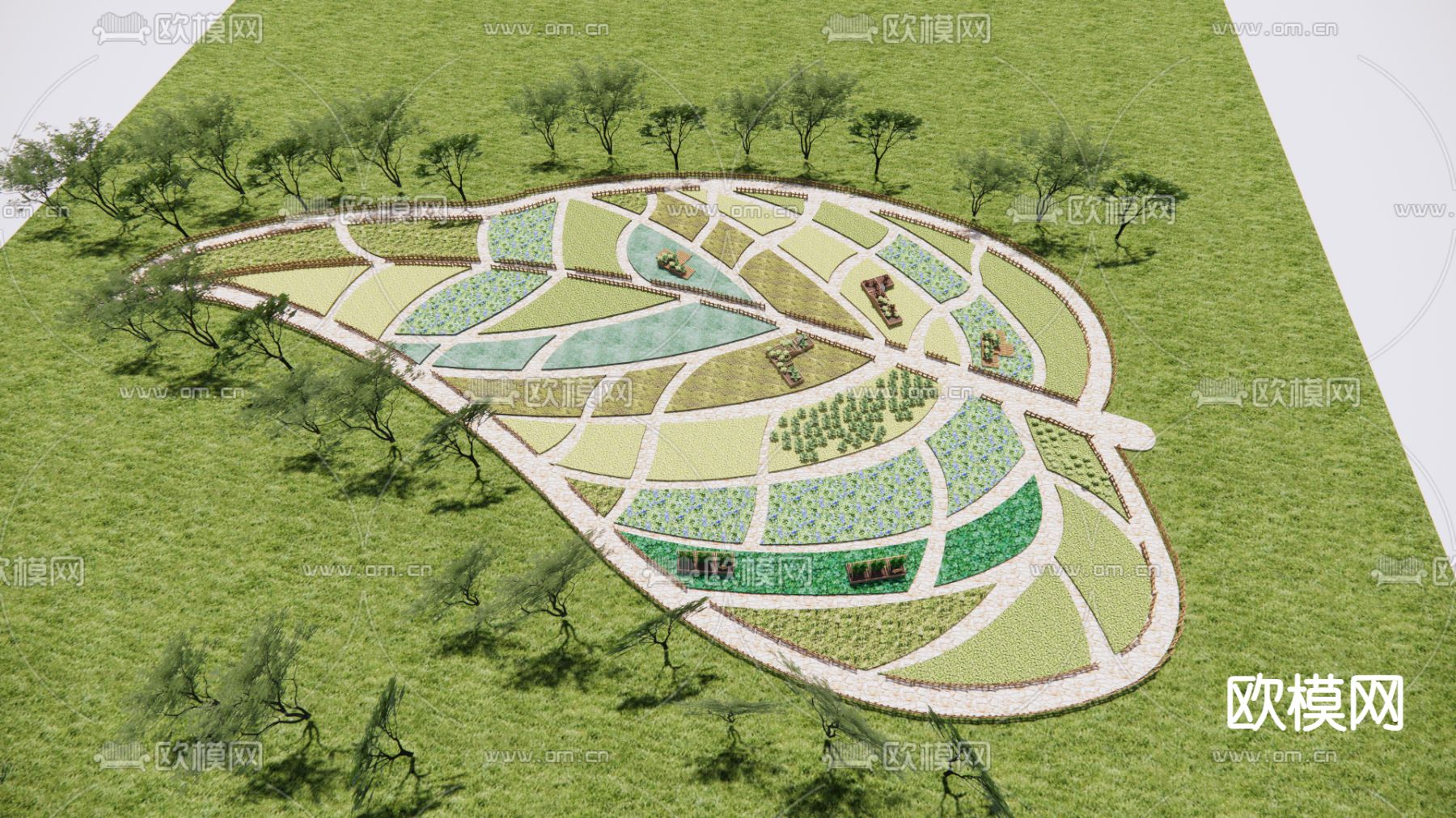 乡村庭院 创意菜园su模型