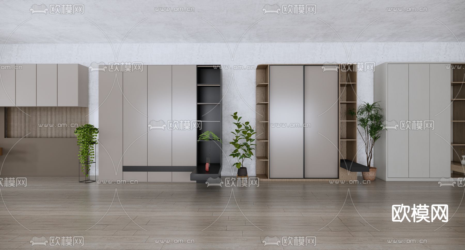 现代衣柜su模型