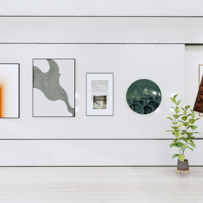  现代装饰画su模型 