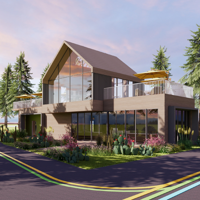 景观驿站 咖啡馆建筑su模型