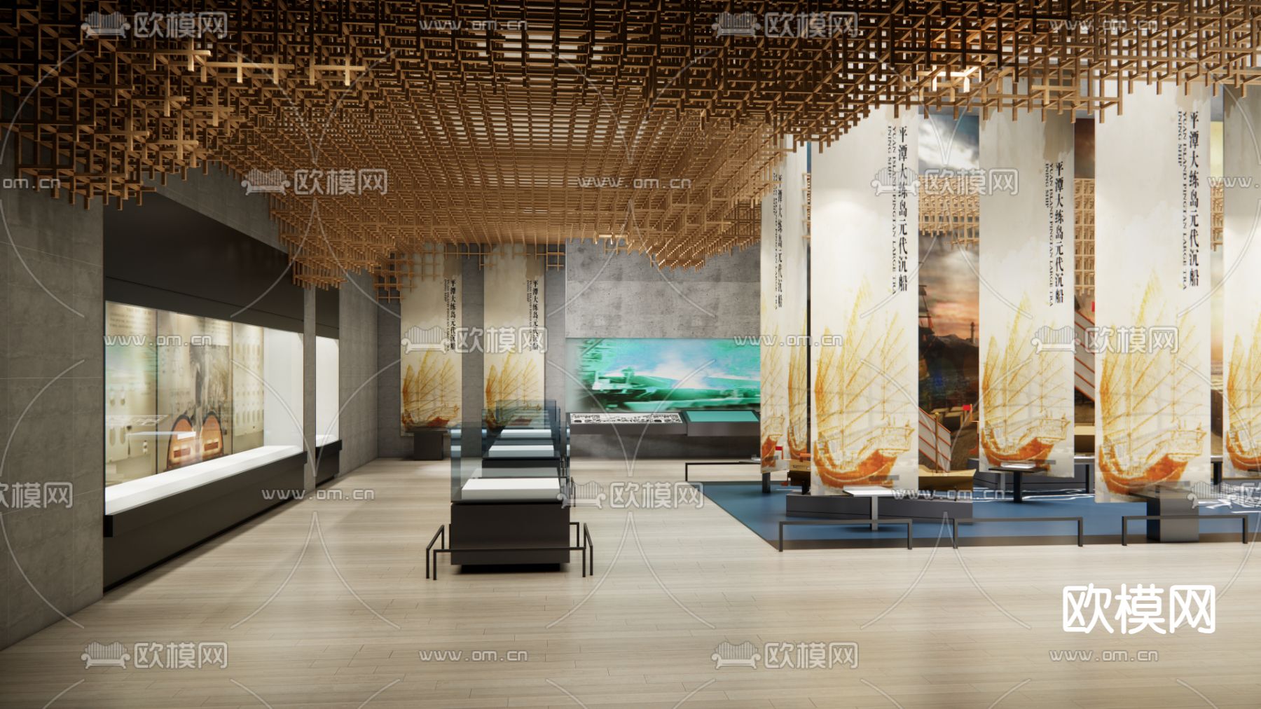 现代博物馆 文化展厅su模型