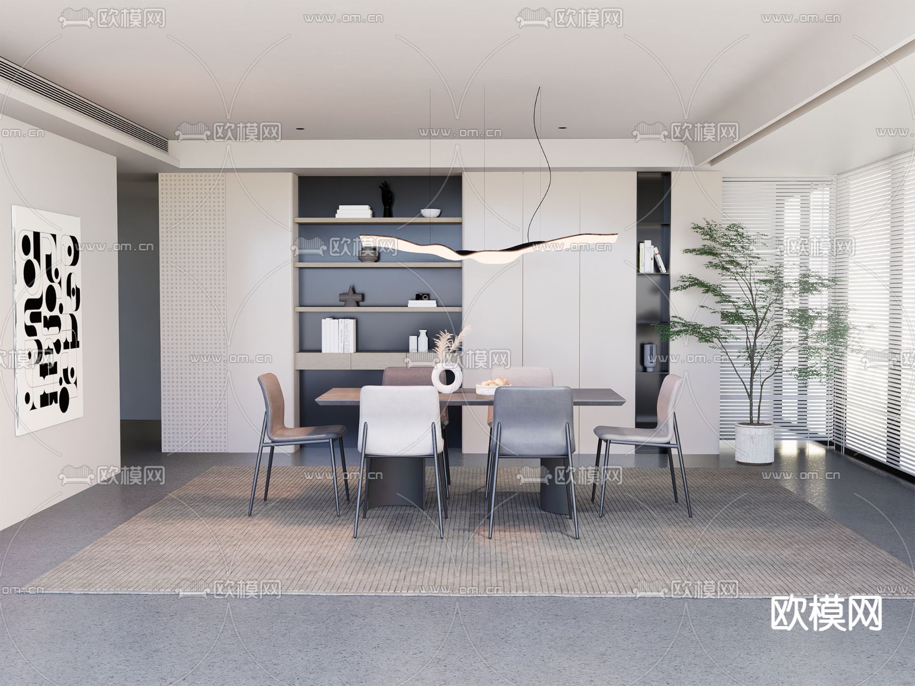 现代餐厅su模型