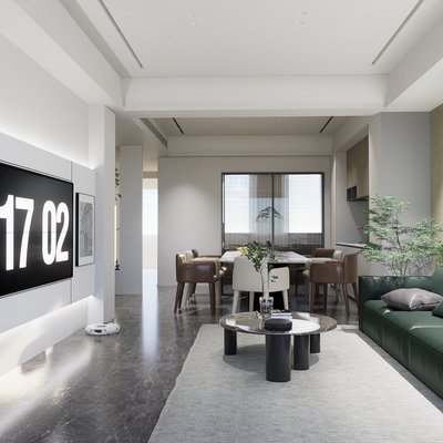 现代客餐厅su模型