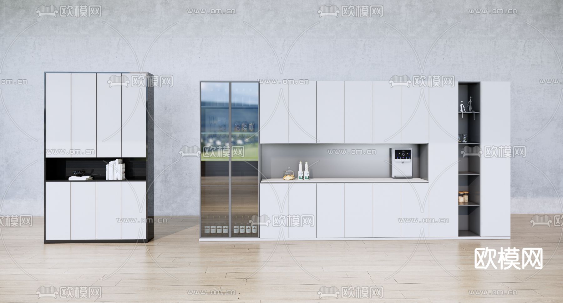 现代酒柜su模型