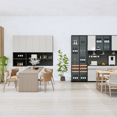 现代餐桌椅su模型