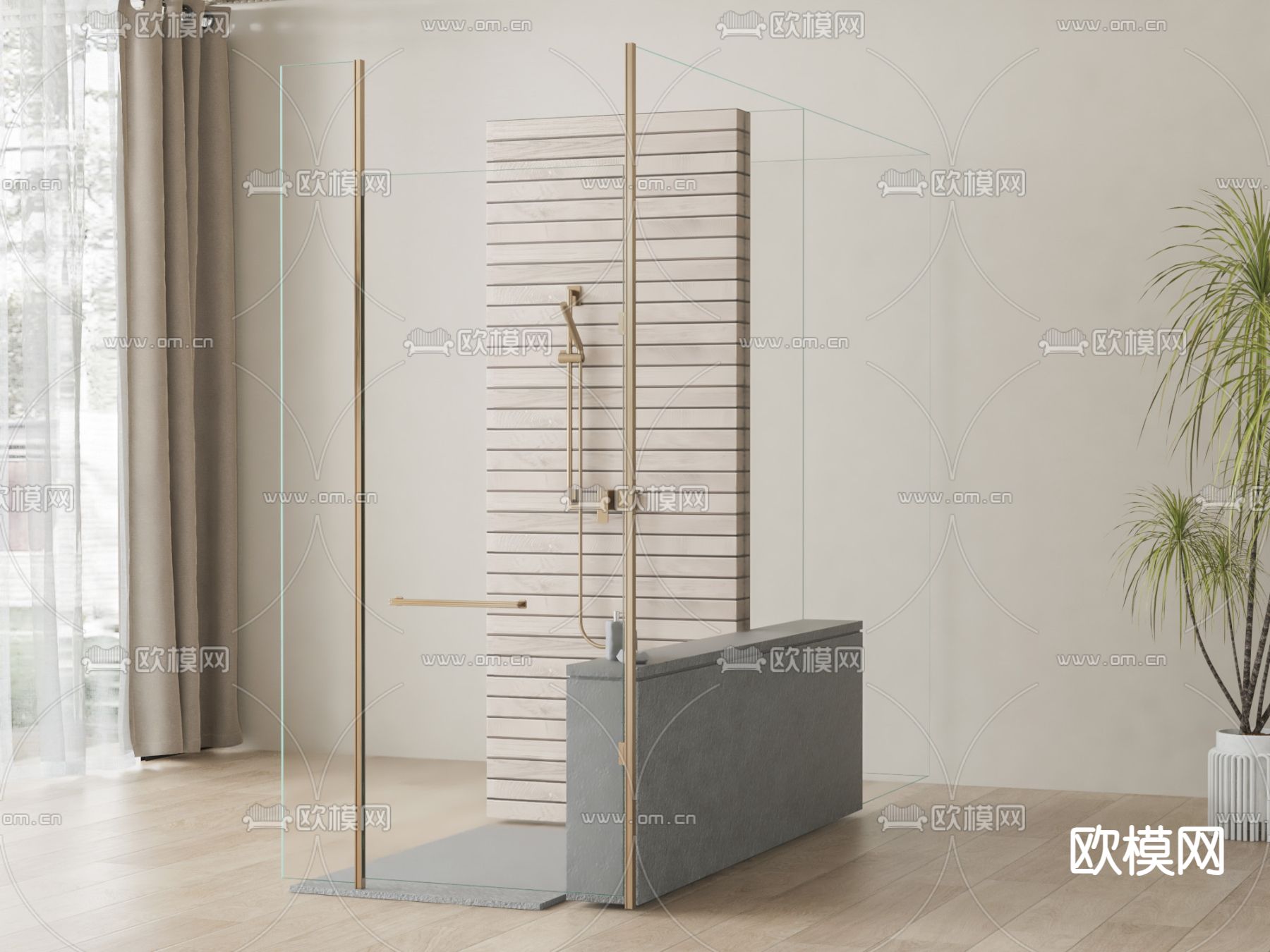 玻璃淋浴房 冲凉房3d模型下载
