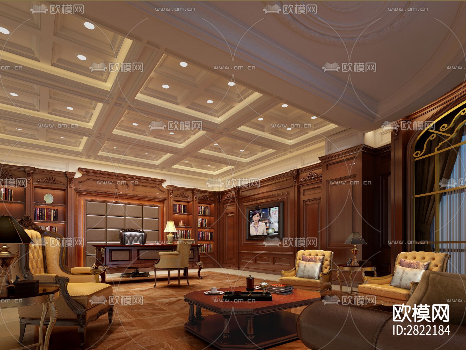 林梓张公馆cad施工图下载（渲染图3）