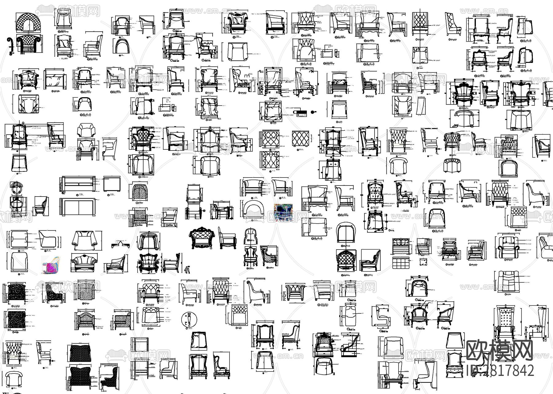 沙发cad图块下载（渲染图1）