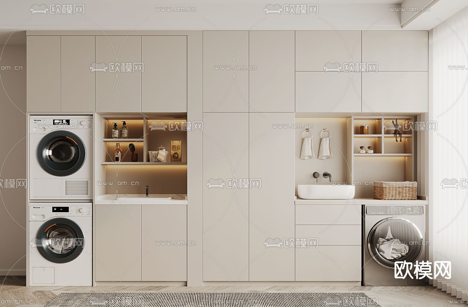 阳台柜 洗衣机柜3d模型下载