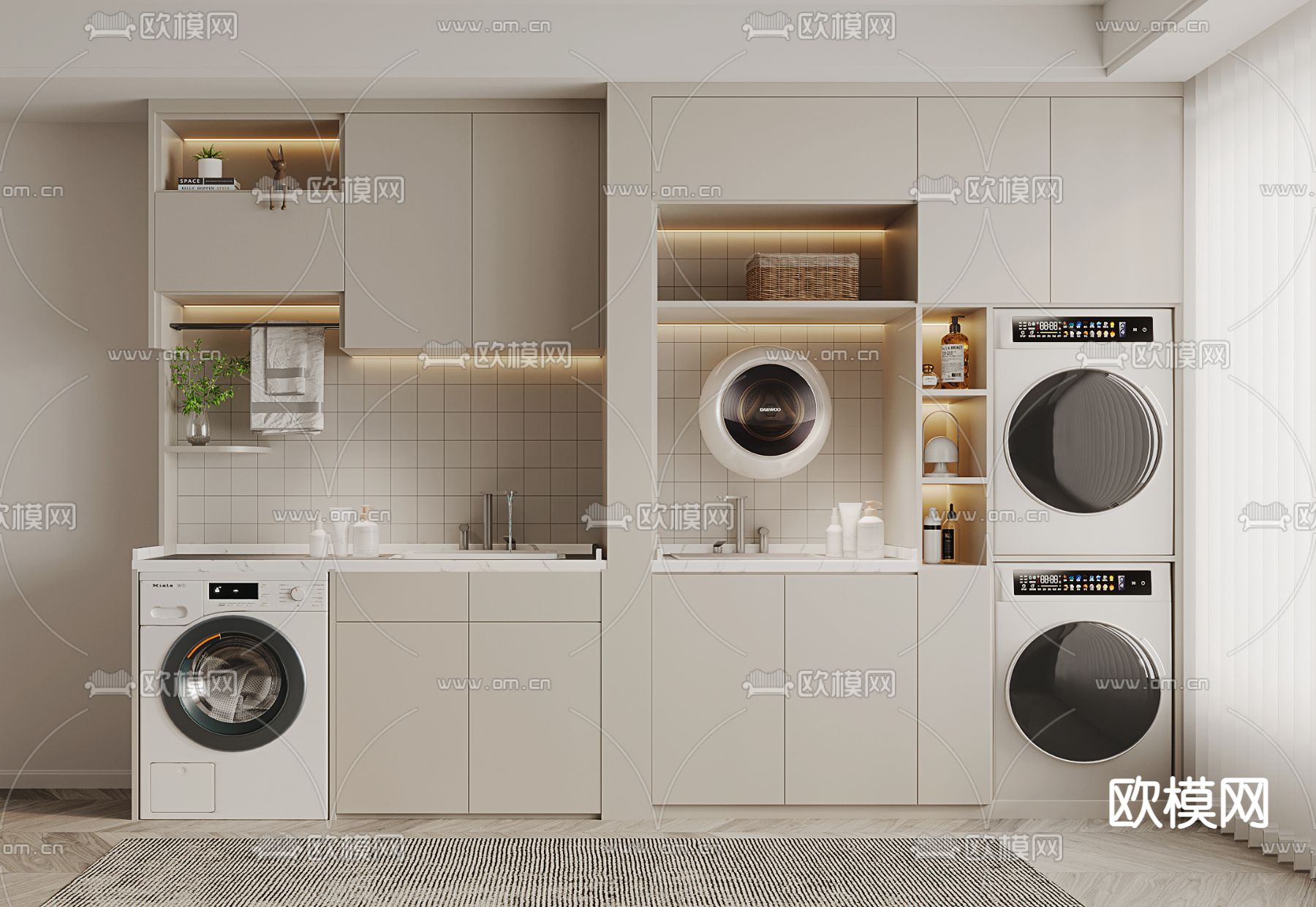 阳台柜 洗衣机柜3d模型下载